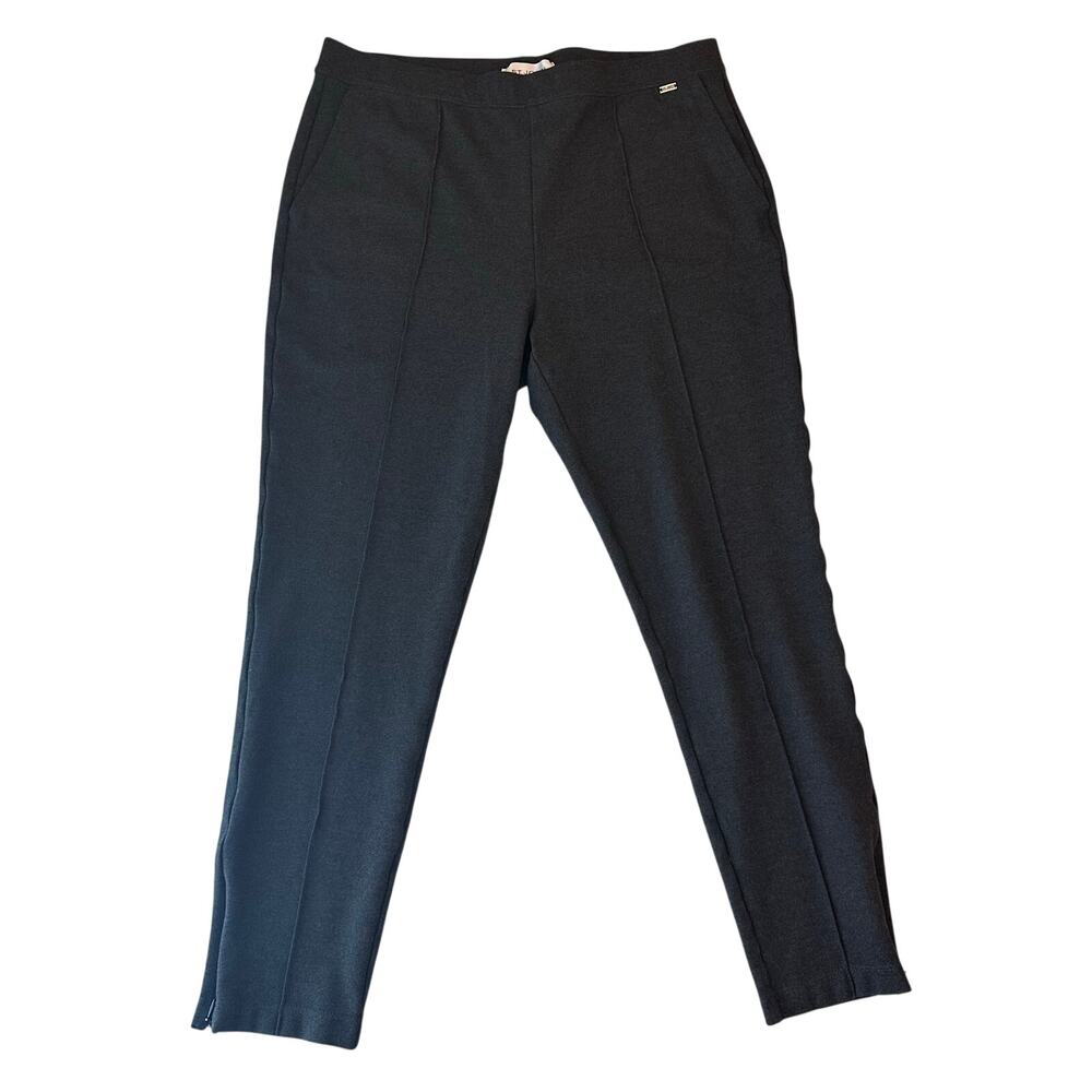 St John Women's Gray Size Large Ankle Slim Pull On Pants